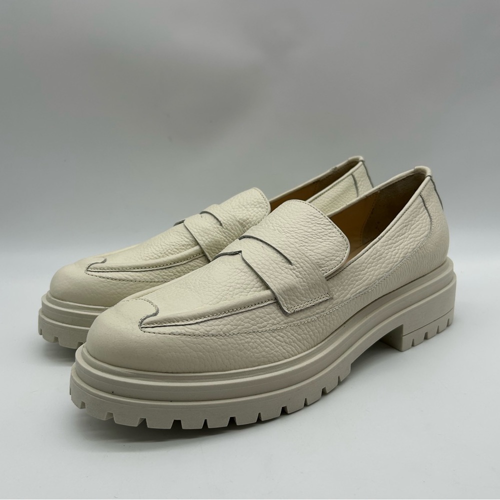 Beautiisoles by Robyn Shreiber Freddie Loafers Size 12 Off White Leather NWB - Picture 5 of 12